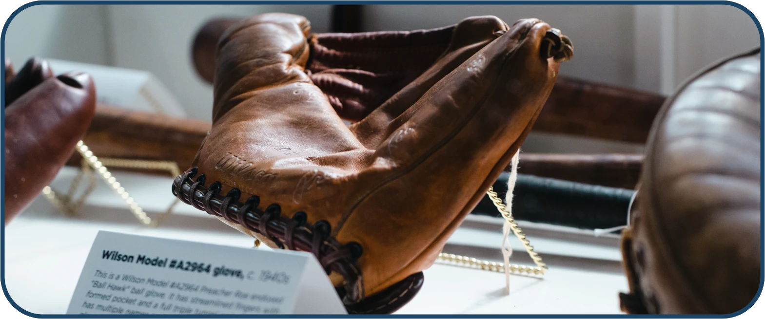 baseball glove on display